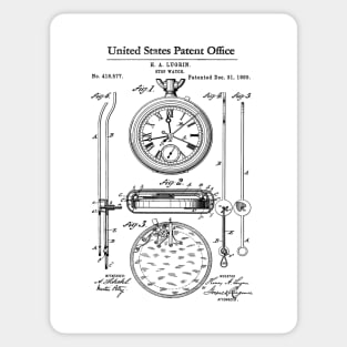 Lemania Stop Watch Patent Black Sticker